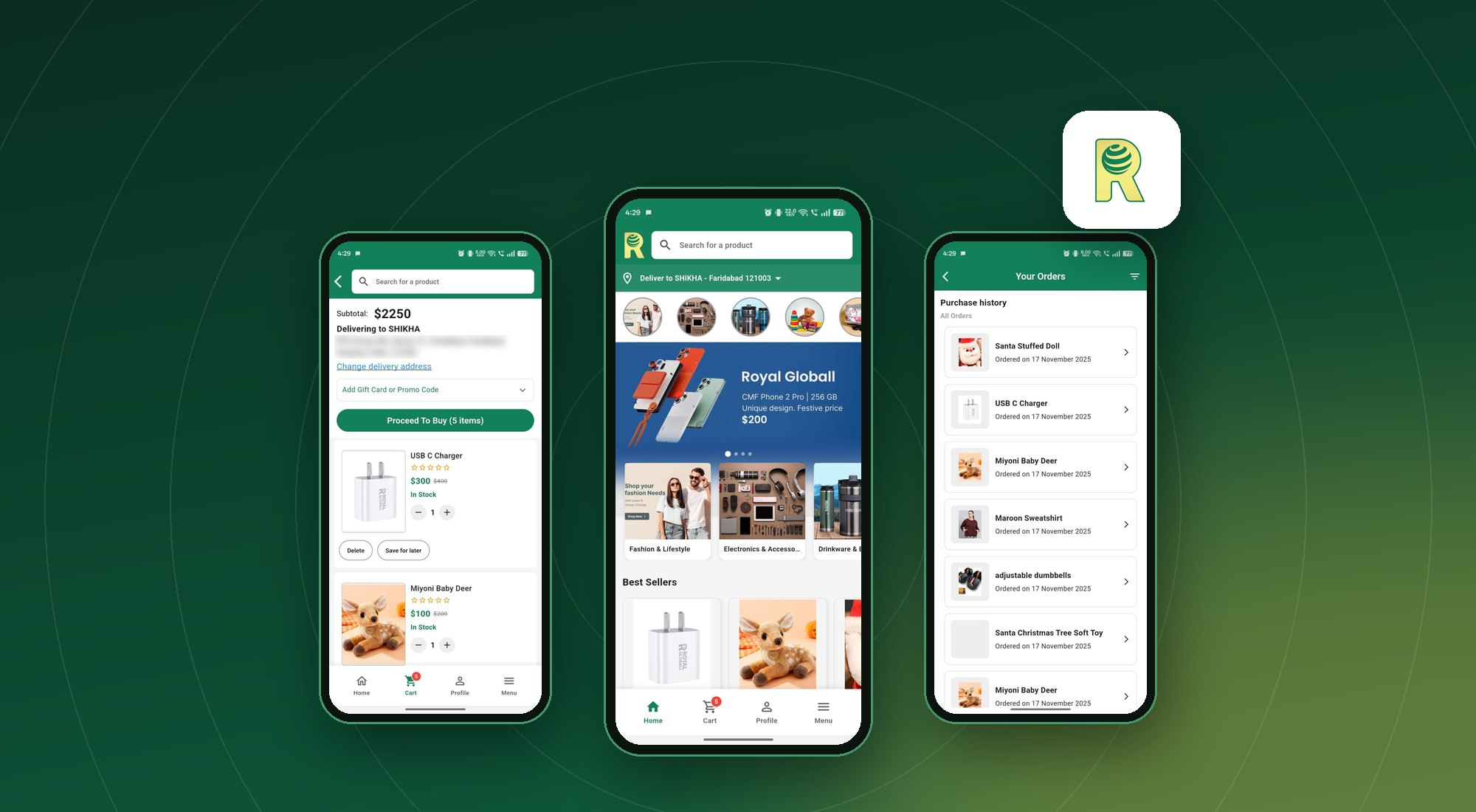 Royal Globall: website and app overview