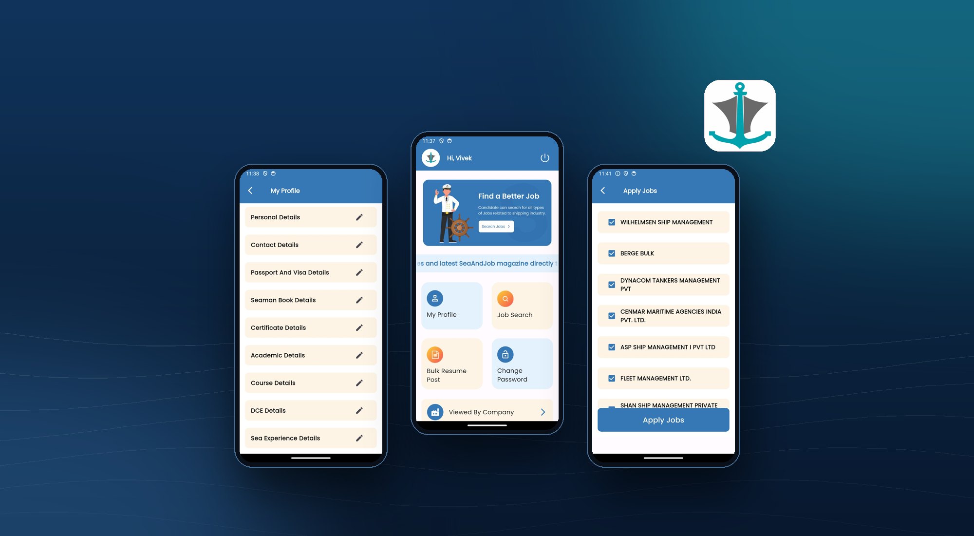 Seajob: website and app overview