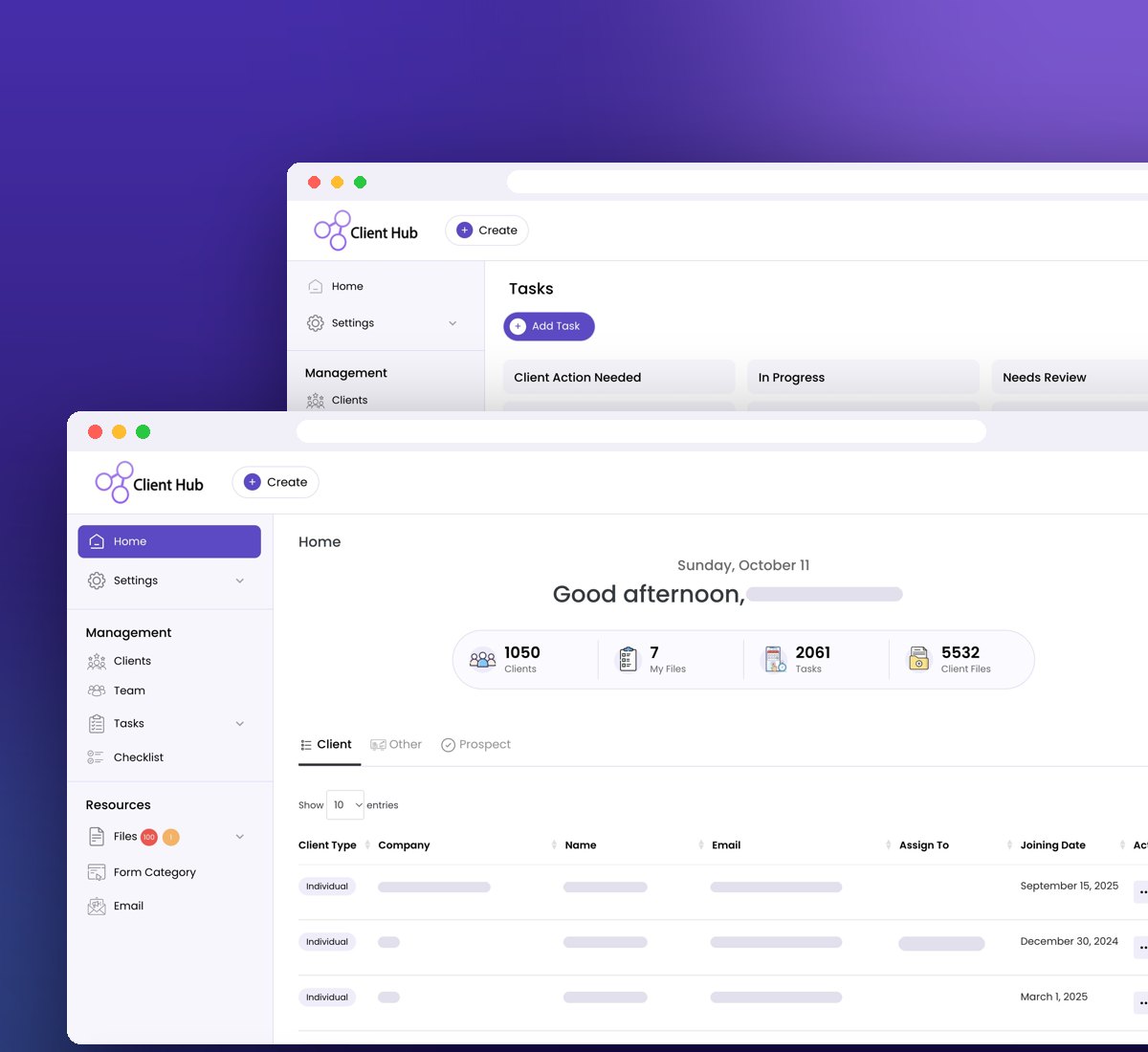 Tax Client Hub project