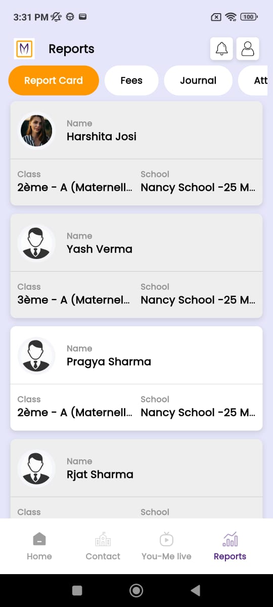 You-Me Global Education app: Reports